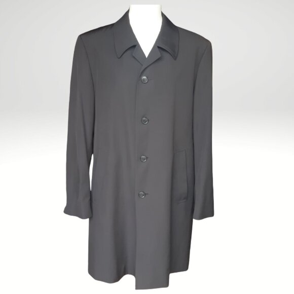 Hugo Boss Santor-L SZ 40 Men's Black Single Breasted Water Repellent Over Coat - Picture 1 of 15